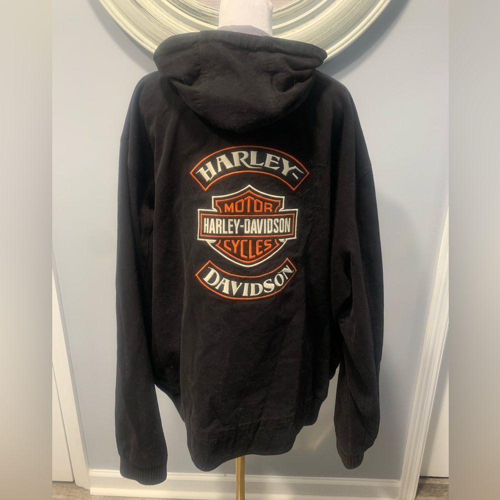 HARLEY DAVIDSON HD REVERSIBLE CANVAS WITH HOOD RIDING JACKET COAT MEN'S 2XL